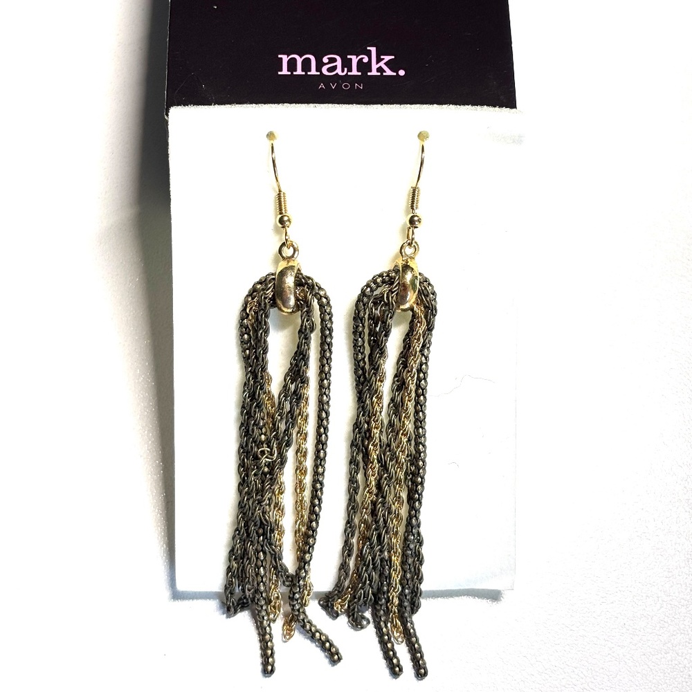MARK fringe benefit’s earrings burnished brass & gold